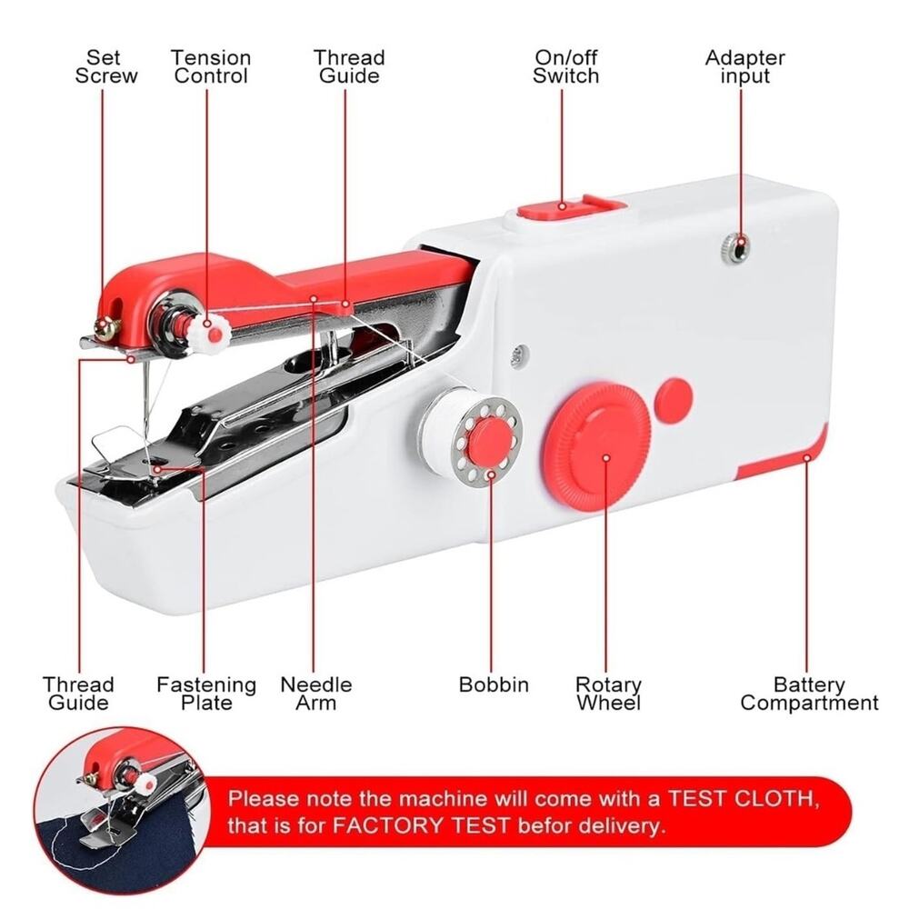NEW Handheld Sewing Machine Kit - Portable Mini Cordless Stitcher + Tools - Picture 6 of 6